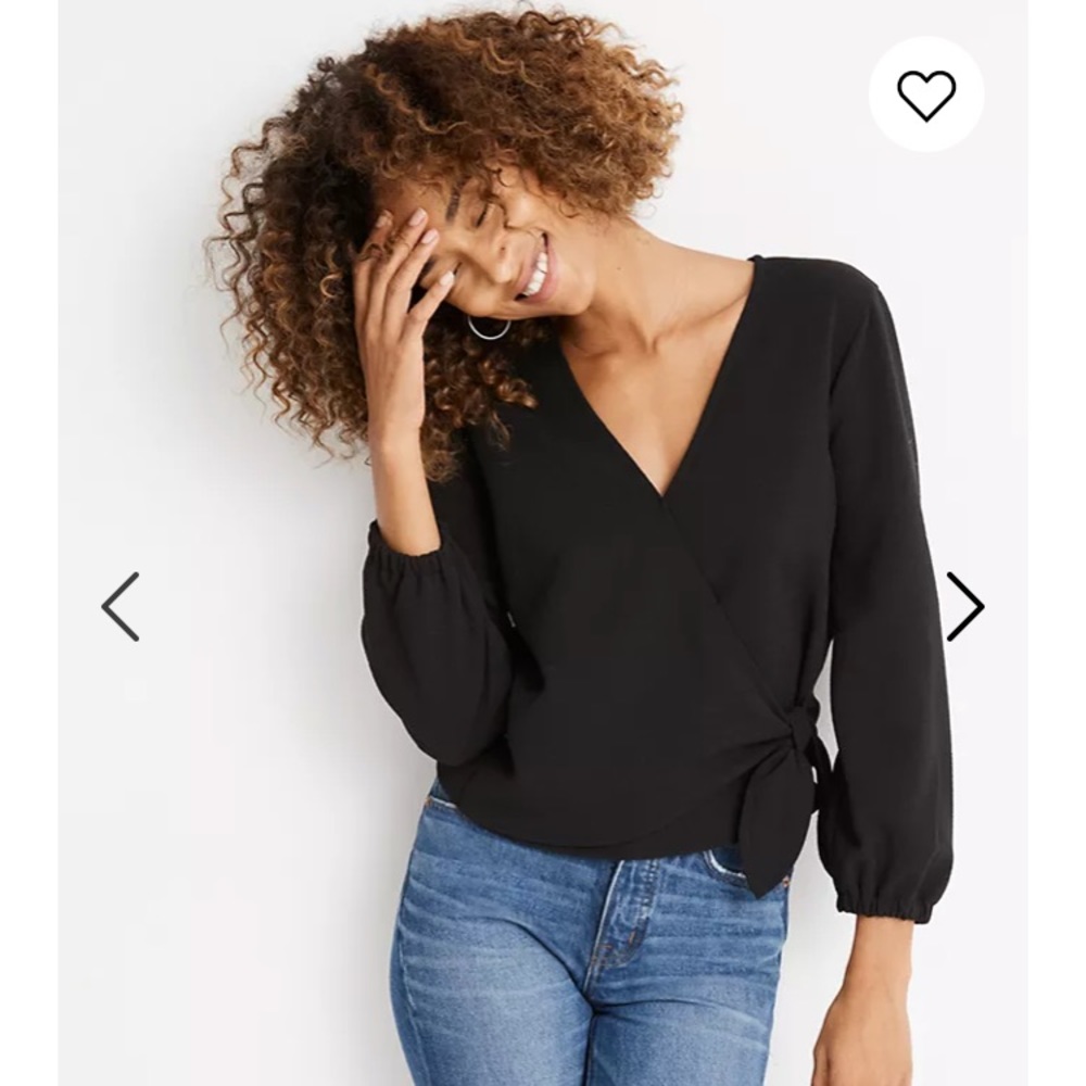 Madewell texture & thread crepe wrap top M